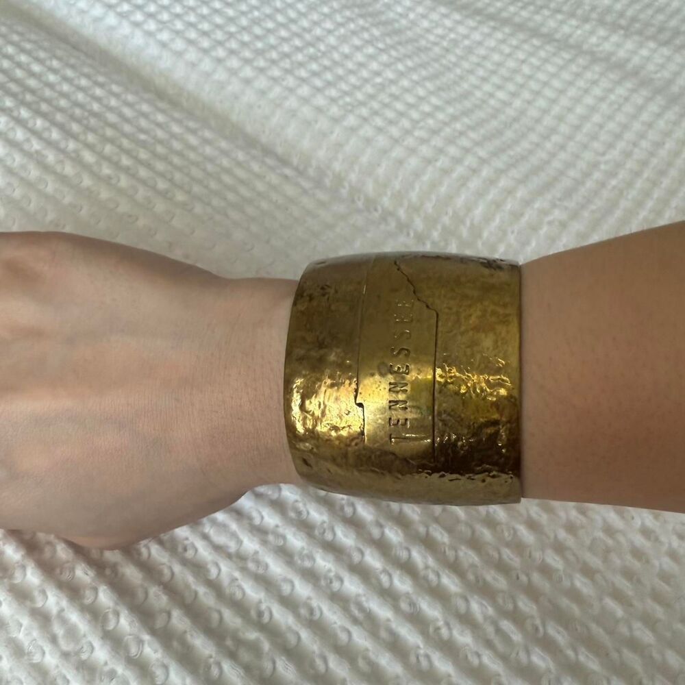 Brass Tennessee State Gold Cuff Bracelet